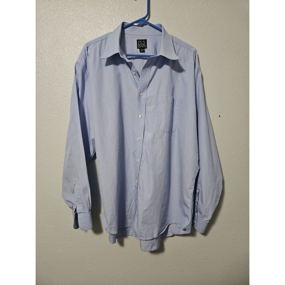 Jos A Bank Men's Executive Collection Light Blue Cotton Dress Shirt 17.5 x 35
